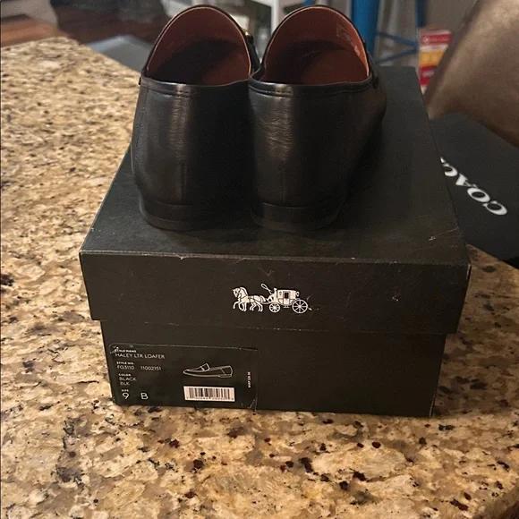Coach Women’s Black Leather Slip-On Loafers - Picture 4 of 5